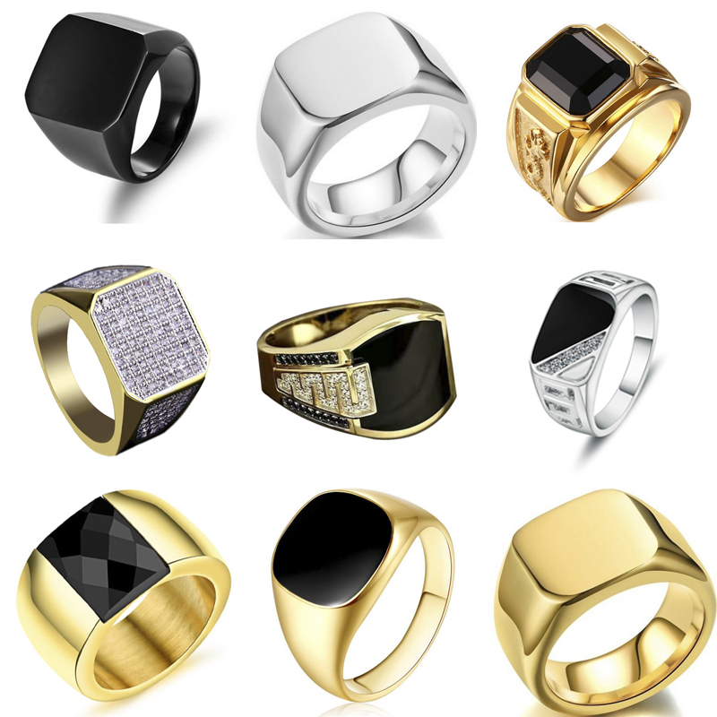 Men'S Accessories Jewelry Sale - Novo 2025 anéis de metal brilhante
