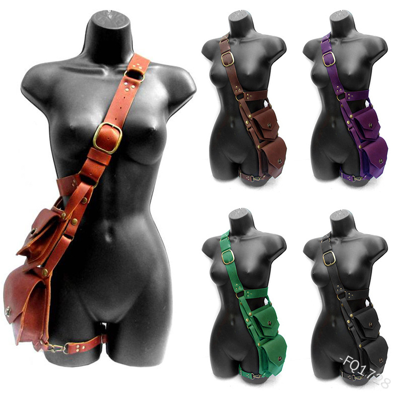 Medieval Men'S Accessories - Bolsa medieval cinto de couro sela