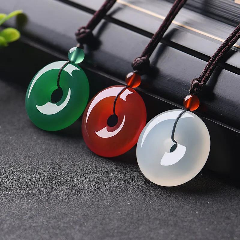 Men Accessories Jewellery - Natural multicolorido jade donut pingente ágata