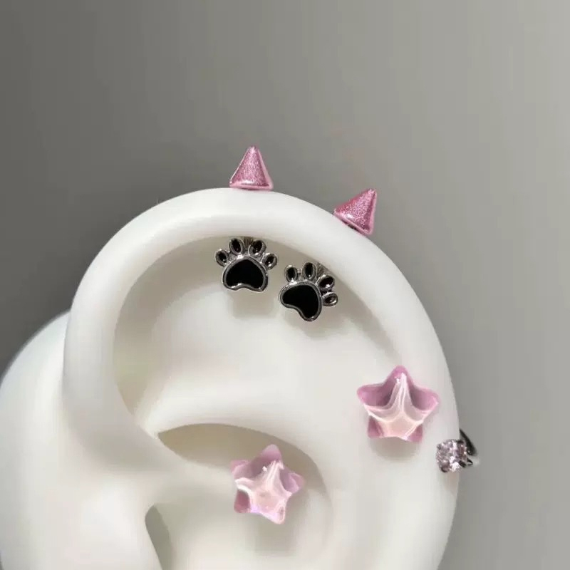 Nova venda 1 par bonito gato p - Men'S Accessories Jewelry Sale avaliação e preço
