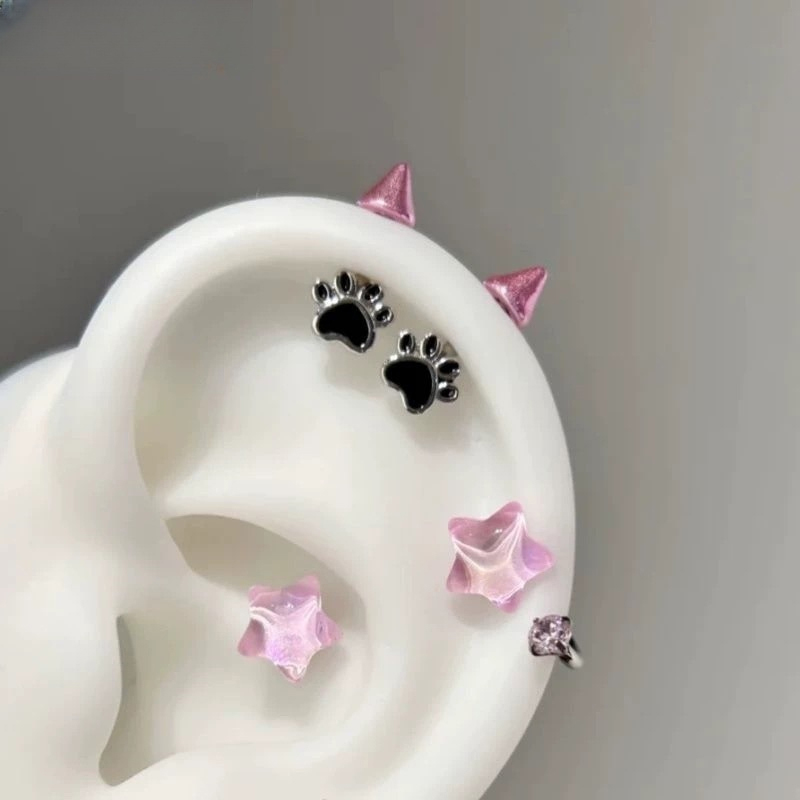 Nova venda 1 par bonito gato p - Men'S Accessories Jewelry Sale avaliação e preço