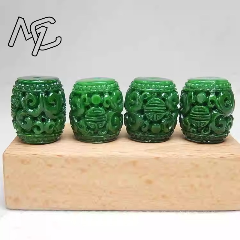 5pc natural verde jade escultu - Men Accessories Jewellery avaliação e preço