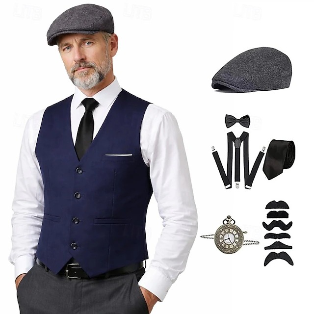 Traje de gangster estilo Gatsb - Medieval Men'S Accessories avaliação e preço