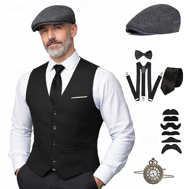 Traje de gangster estilo Gatsb - Medieval Men'S Accessories avaliação e preço