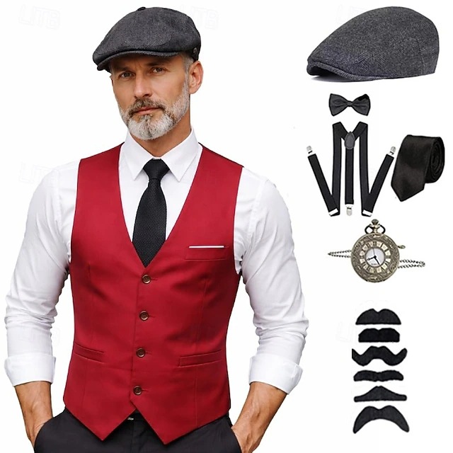Traje de gangster estilo Gatsb - Medieval Men'S Accessories avaliação e preço