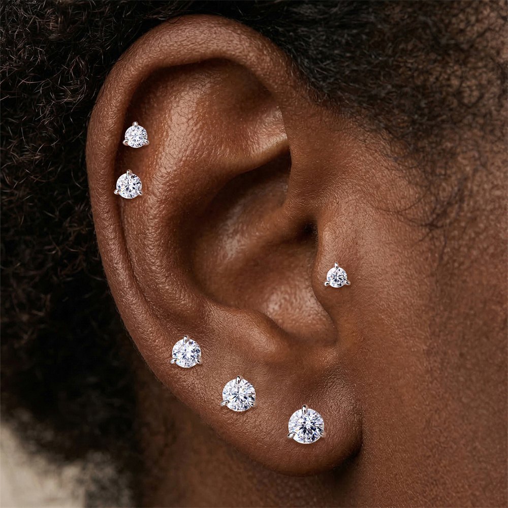 Brinco de Moissanite em Prata  - Men Accessories Low Price avaliação e preço